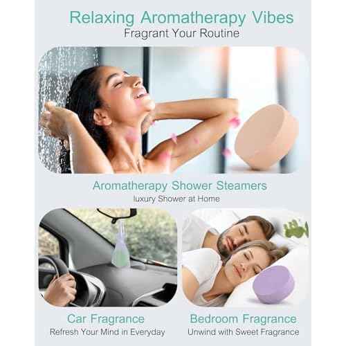 Shower Steamers Aromatherapy-12pcs Essential Oil Shower Bombs, Self Care Christmas Gifts Stocking Stuffers for Women, Relaxation Gifts for Women and Men (Blue)