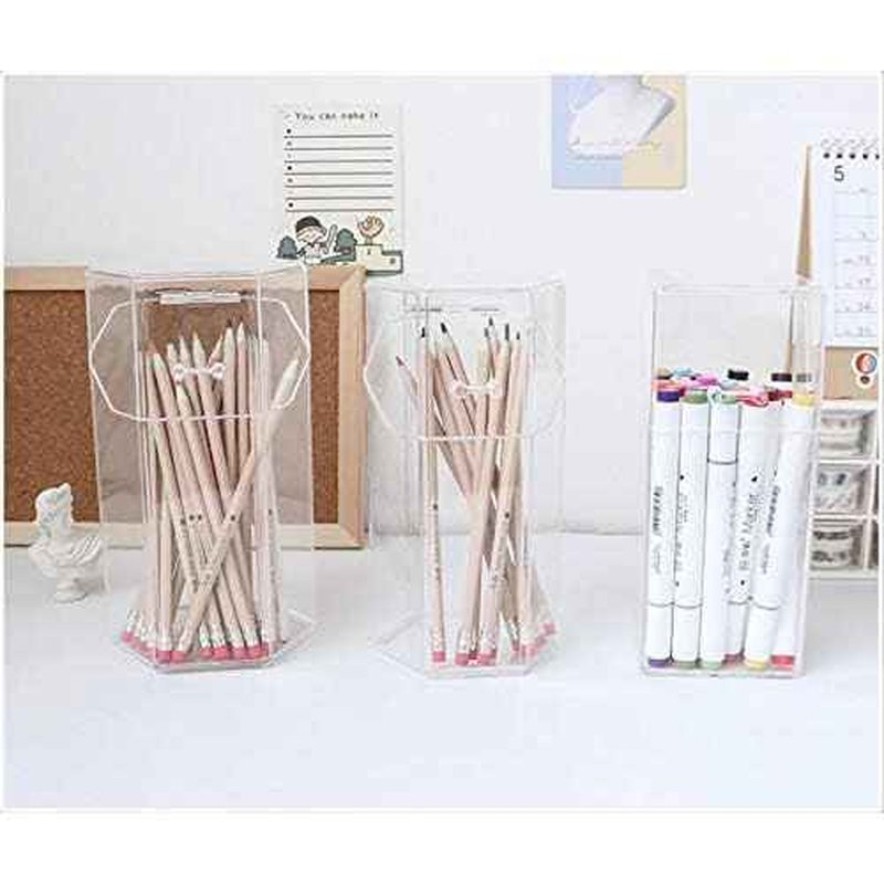 Square Acrylic Cosmetic Brush Organizer with Dustproof Lid, Clear, 9x9x21cm/3.5x3.5x8.3inch, 1pcs, Makeup Storage, Jewellery Storage Container