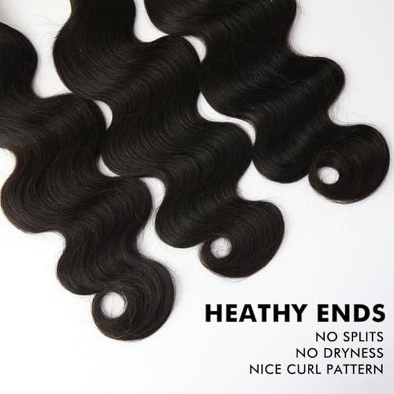 Body Wave Bundles Human Hair 22 24 26Inch Human Hair Raw Bundles 100% Unprocessed Brazilian Virgin Quick Weave Hair 3 Bundles for Black Women Natural Color