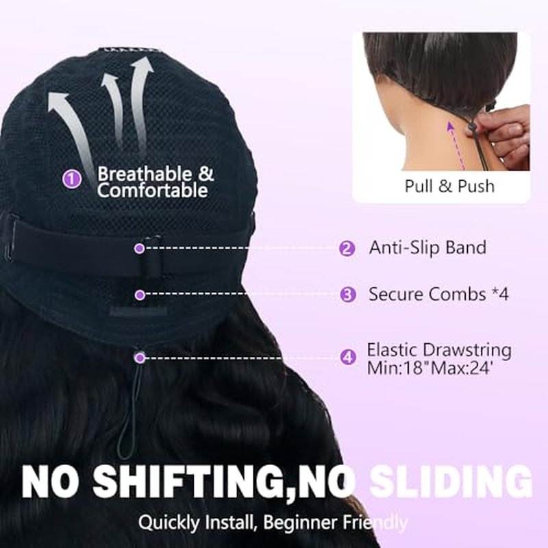 7x6 Body Wave Glueless Wigs Human Hair Pre Plucked Pre Cut 250% Density Drawstring Wig Human hair 7x6 HD Lace Front Wigs Human Hair for Black Women Pre Everything Ready to Go Wig 16inch