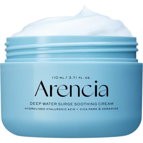 ARENCIA Deep Water Surge Soothing Cream, 3.72 fl oz, with Hyaluronic Acid, Cica PDRN and Ceramide