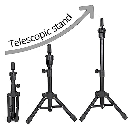 25 Inch Wig Stand Tripod, Adjustable Mannequin Head Stand, Wig Head Stand for Training Heads And Canvas Block Head (Mannequin Head Not Included)