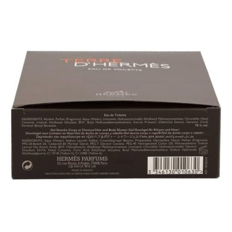 Hermes Terre D'hermes 2-Piece Gift Set for Men, (3.4 Oz Eau De Toilette Spray + 2.7 Oz Hair & Body Shower Gel)