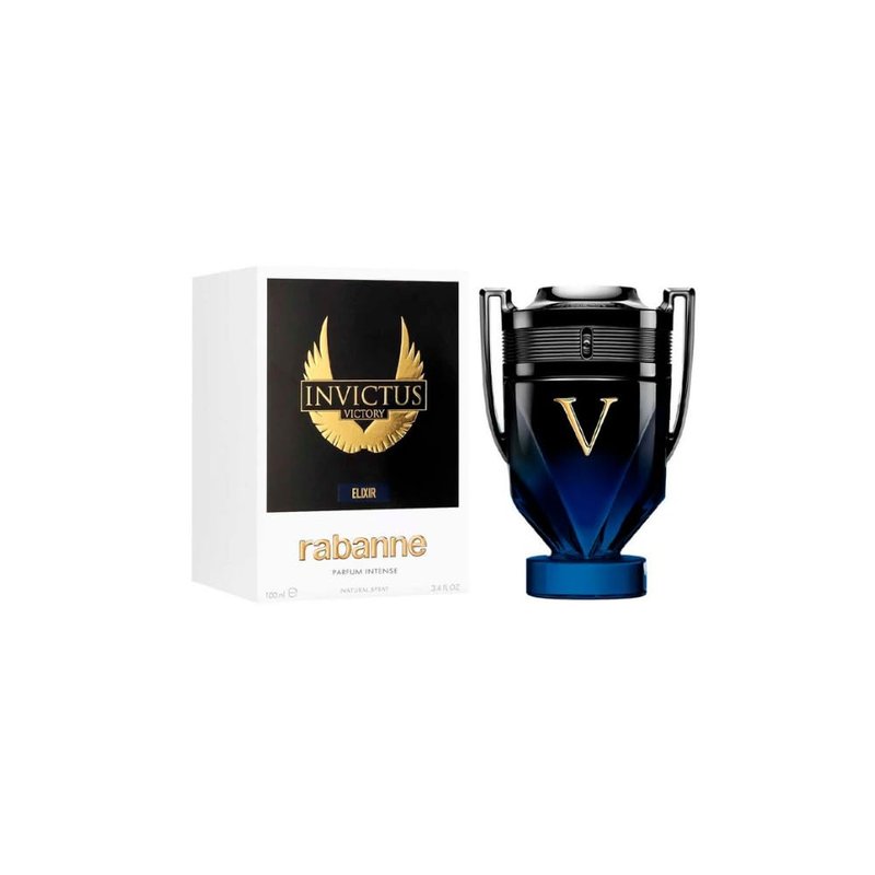 Invictus Victory Elixir Parfum for Men - Intense Amber Woody Spicy Fragrance with Cardamom, Lavender & Vanilla | Trophy Bottle Design