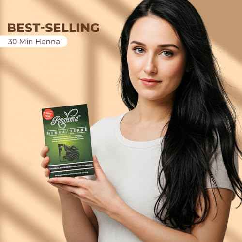 Reshma Beauty 30 Minute Henna Hair Color Infused with Organic Henna Lawsonia Inermis 100% Gray Coverage for Soft, Shiny Hair, Plant-Based Hair Dye?1.05 oz Pack of 1 (Black)
