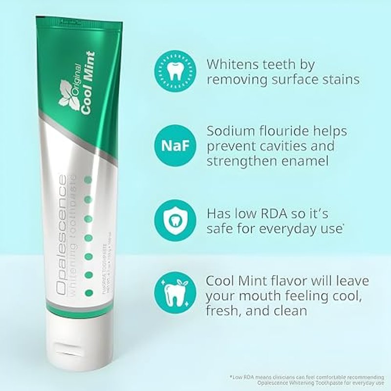 Opalescence Whitening Bundle - Opalescence Go 10% Hydrogen Peroxide Prefilled Whitening Trays and Whitening Toothpaste - Mint Flavor 5194-5166