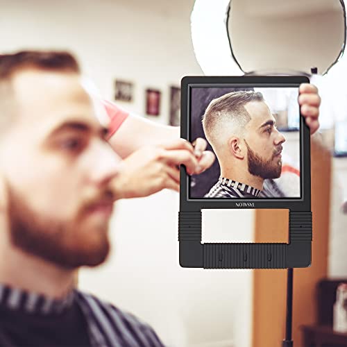 TASALON Hand Mirror, Handheld Mirror Unbreakable Shatterproof with Silicone Handle for Barber, Shower, Makeup and Salon - Black?