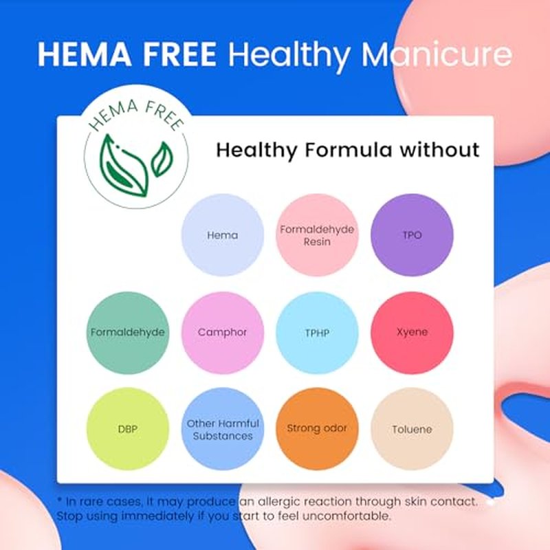 Hema Tpo Free Gel Nail Polish Set- 24Colors 18ml Gel Polish Starter Set with 6PCS Matte Glossy Base Top Coat Primer Blooming Builder Gel At Home Gel Manicure Kit Gifts for Women Girl