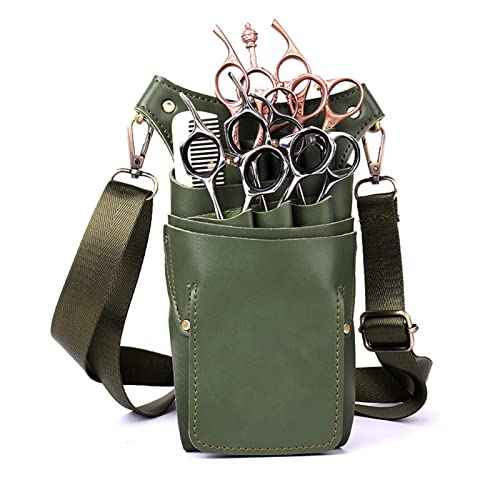 Scissor Pouch for Stylist Essentials Tools Bag, PU Leather Salon Hair Professional Scissors Holster for Hairdressers with Shoulder Belt