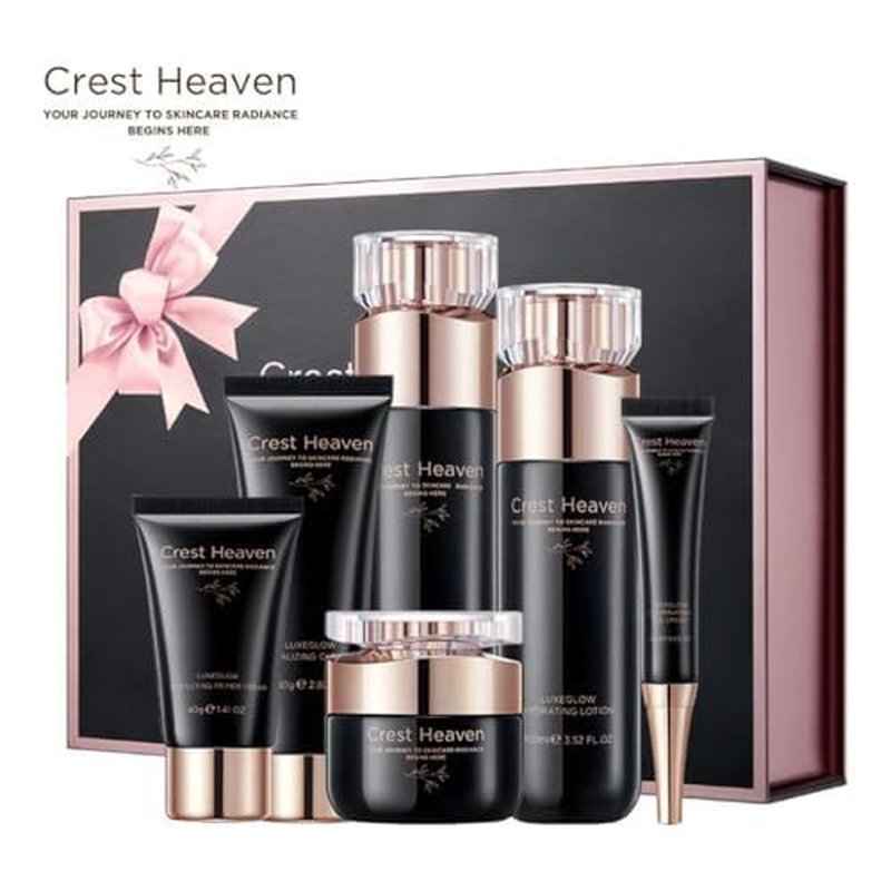Women 6-Piece Facial Kit for Radiant Skin Care, Facial Care, Face Moisturizing and Anti-aging Skin Care luxeGlow
