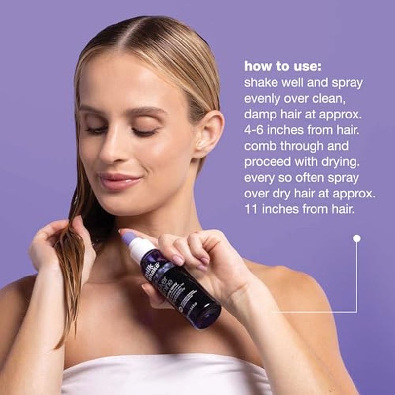 milk_shake Silver Shine Toning Spray - Platinum Hair Violet Pigment Spray | Counteracts Unwanted Yellow/Golden Tones| Strengthens and Hydrates | 3.4 fl oz (100 ml)