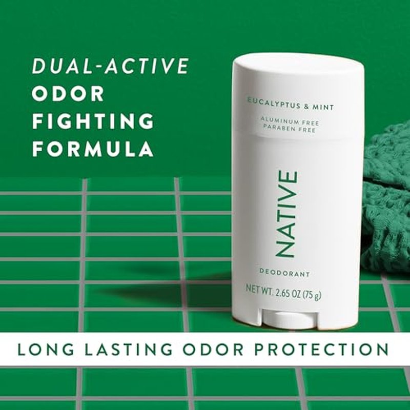 Native Deodorant | Natural Deodorant for Men, Aluminum Free with Baking Soda, Coconut Oil and Shea Butter | Eucalyptus & Mint