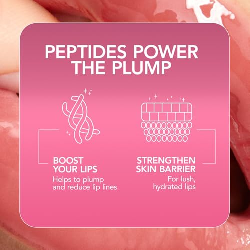 Buxom Plump Shot Peptides Lip Serum, Plumping Lip Gloss, Plumper with Advanced Peptides, Hyaluronic Acid, Avocado & Jojoba Oil, Cruelty-Free
