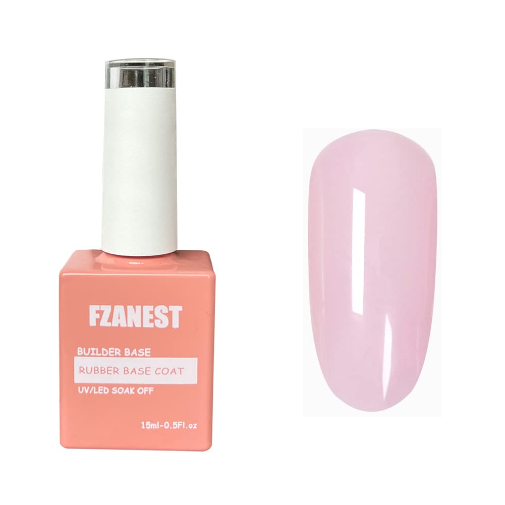 FZANEST Builder Gel Milky White Gel Polish Rubber Base For Nail Strengthener Extension LED Lamp Cured Color Base Nail Polish in Bottle
