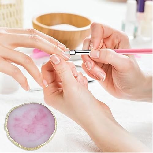 Nail Art Tools 22-piece Set, Resin Nail Art Palette, 2-way Acrylic Silicone Engraving Pen Dotting Pen Tools Nail Art Kit for Nail Art DIY Home Salon Makeup Display Board, pink