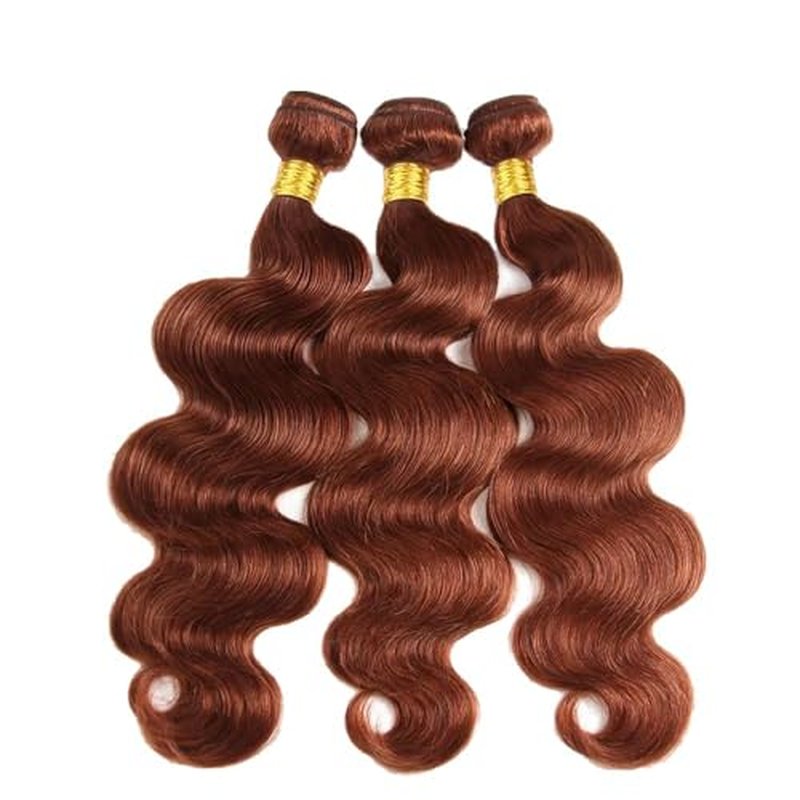 Reddish Brown 33 Human Hair Bundles 26 28 30 Inch Body Wave Bundles Human Hair Unprocessed 11A Brazilian Virgin Hair Weave 3 Bundles for Black Women
