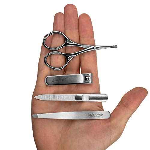 Kershaw Men's Stainless Steel Manicure Set, 4-Piece with Case (KMCURE), Regular