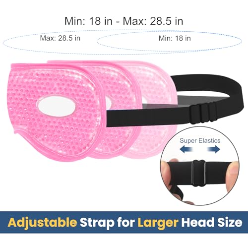 BeeVines Gel Eye Mask, 2 Pack XL Jumbo Size Cooling Ice Masks for Puffy Eyes for Men & Women, Cold & Warm Compress for Post Surgery, Puffiness, Allergies, Sinuses & Migraines Treatment