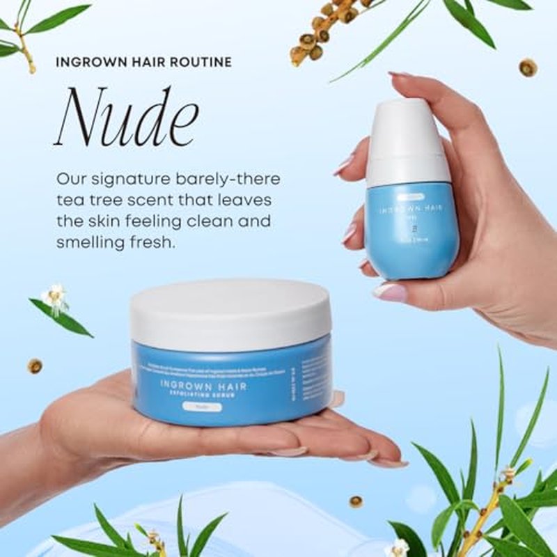 Bushbalm Ingrown Hair Exfoliating Scrub ? Pre-Shave Sugar Scrub for Ingrown Hairs, Razor Bumps & Dry Skin ? Gently Buffs & Soothes Sensitive Skin ? Nude, 236ml