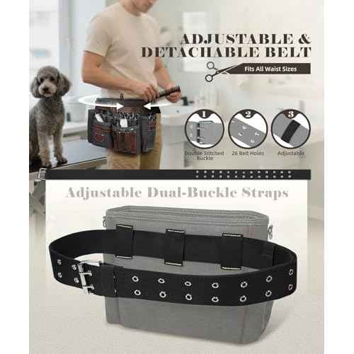 ARCFOX Barber Bag 10.2L, Heat-Insulating Hairstylist Travel Bag with Adjustable Waist Belt & Shoulder Strap, 16oz Canvas and EVA Clipper Shear Case for Razor & Pet Grooming - No Clutter & Easy Access