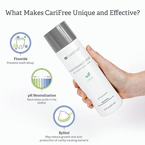 CariFree Maintenance Rinse, Mint Flavored, Anti-Cavity Fluoride Mouthwash, Dentist Recommended, Prevents Oral Decay, Freshens Breath, Alcohol-Free, Neutralizes pH (Previously CTx3)