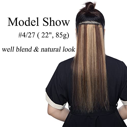 MY-LADY Clip in Hair Extensions Real Human Hair Ash Blonde & Bleach Blonde 14 Inch 60g Remy Hair 8pcs Weft Balayage Full Head Straight for Women