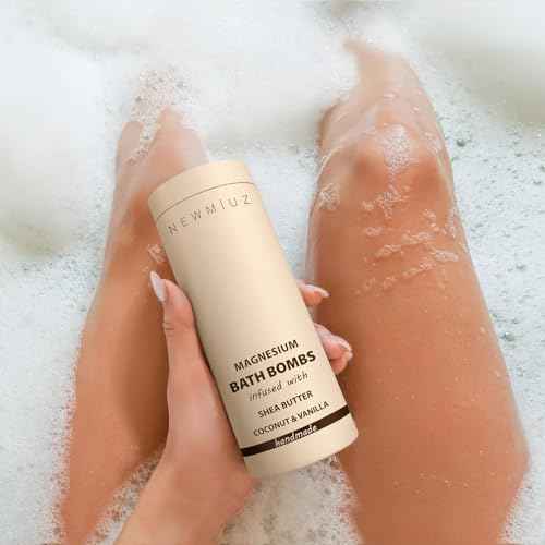 Magnesium Bath Bombs Post Workout Recovery Sore Muscles Tension Epsom Salt Bath Infused with Vanilla SheaButter Coconut Perfect Stocking Stuffers Gift