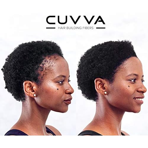 CUVVA Hair Building Fibers (30g) - Instantly Fill in Fine and Thinning Hair to Create a Thicker, Fuller Look - 13 Different Shades for Men & Women - Black