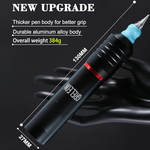 Tattoo Machine Tattoo Pen kit 2 Tattoo Batteries 1500mAH Power Supply Stroke 4.0 Professional Cartridge Tattoo Gun for Tattoo Artist£¨Color Red£©