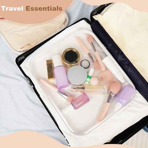 3pcs Clear Hard Shell Zipper Case, Transparent Hard Plastic Zipper Pouches, Portable Travel Organizer, Clear Toiletry Bag, Craft and Arts Organizer, Toy Storage Bins, Stackable Hard Side Plastic Case