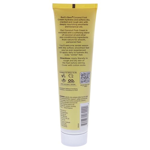 Burt's Bees Coconut Oil Foot Cream, 4.34 Oz (Package May Vary)