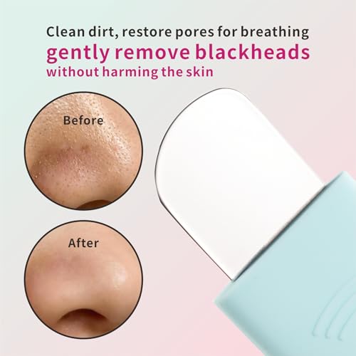 REVEX Silicone Nose Blackhead Remover Tool Set,Blackhead Scraper Tool,2Pcs Pore Cleaning Brush, Face Scrubber Skin Spatula, Pore Scrubber for Deep Cleansing,Face Exfoliator Scrubber for Women Men