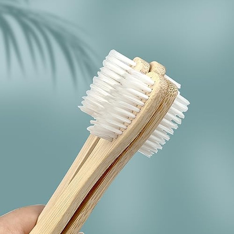DincherBel Bamboo Toothbrushes Kit Bulk, Disposable Toothbrushes with Toothpaste(6g), Individually Wrapped Toiletries Amenities for Hotel, Airbnb, Homeless, Shelter, Camping and Travel (50 Pack)