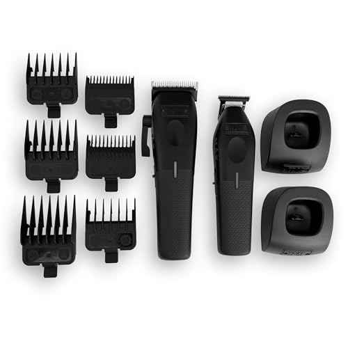 TPOB Play Barber Hair Clipper and Trimmer for Men 7500 RPM with Rubber Grips (Blackout 2 Set)