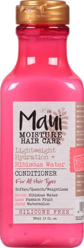 Maui Moisture Lightweight Hydration + Hibiscus Water Conditioner, Nourishing Aloe Vera Conditioner Softens & Quenches Hair, Vegan & Silicone-Free, 13 Fl Oz