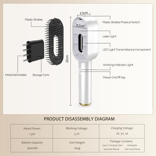 Laser Hair Growth Comb - Handheld Laser Therapy Hair Growth Comb