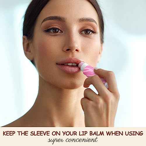 36 Pcs Lip Balm Holder Keychain Gloss Floral Patterns Lip Balm Sleeves with Clip Clip on Lipstick Keychain Sleeves Holder