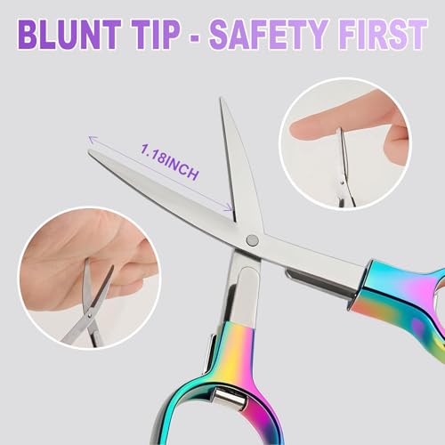 Personal Care Beauty Tools, Personalized Colorful Grooming Scissors with Star Charms - Foldable, Travel Shopping-Friendly, Easy to Carry and Safe (2Pcs)