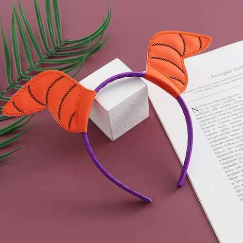 JiaDuo Purple Dragon Ears Horns Headband Women Halloween Costume Dress up Hair Accessories