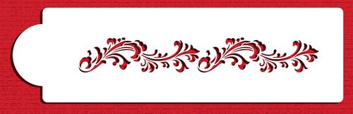 Designer Stencils C553 Filigree Damask Cake Stencil Side 3, Beige/semi-transparent