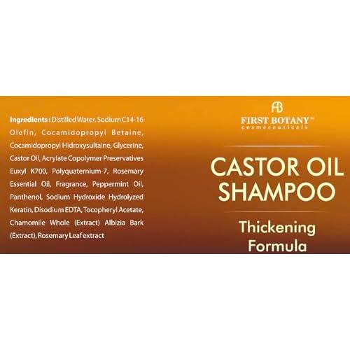 Castor Oil Shampoo and Conditioner - An Anti Hair Loss Set Thickening formula For Hair Regrowth, Anti Thinning Sulfate Free For Men & Women Anti Dandruff Treatment - 16 oz