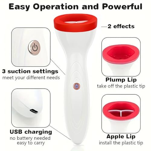 Generic Electric Lip Vacuum Plumper, Bigger Lip Suction Plumper Tool, USB Charging, Lip Plumping Device, Lip Sucker Plumper Tool, Lip Augmentation Beauty Device (1Pcs)