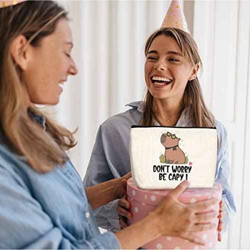 Capybara Gifts Makeup Bag Capybara Lover Gift Animal Lover Gift for Women Rodent Pet Owner Makeup Stuff Birthday Friendship Christmas Gifts for Her Female Sisters
