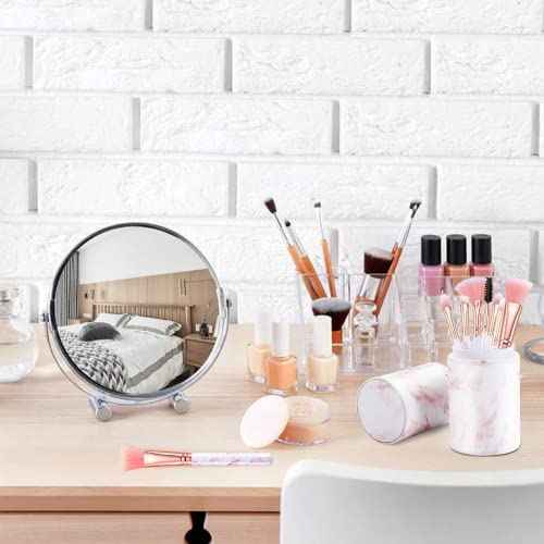 Makeup Brushes Set DUAIU 16PCS Marble Make up Brushes Foundation Eyeshadow Concealer Eyebrow Blush Face Mask Brush Set With Gift Box Make Up Tool£¨Pink)