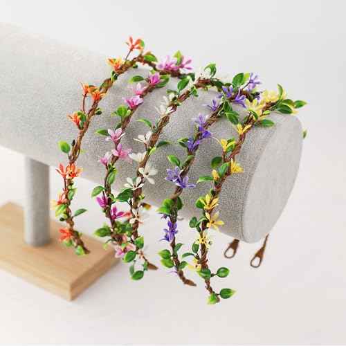 Handmade White Flower Crown Fairy Wreath Women Girls Flower Headband for Bridal Weeding Headdress Fairy Green Leaf Headpiece Cosplay Photo Prop