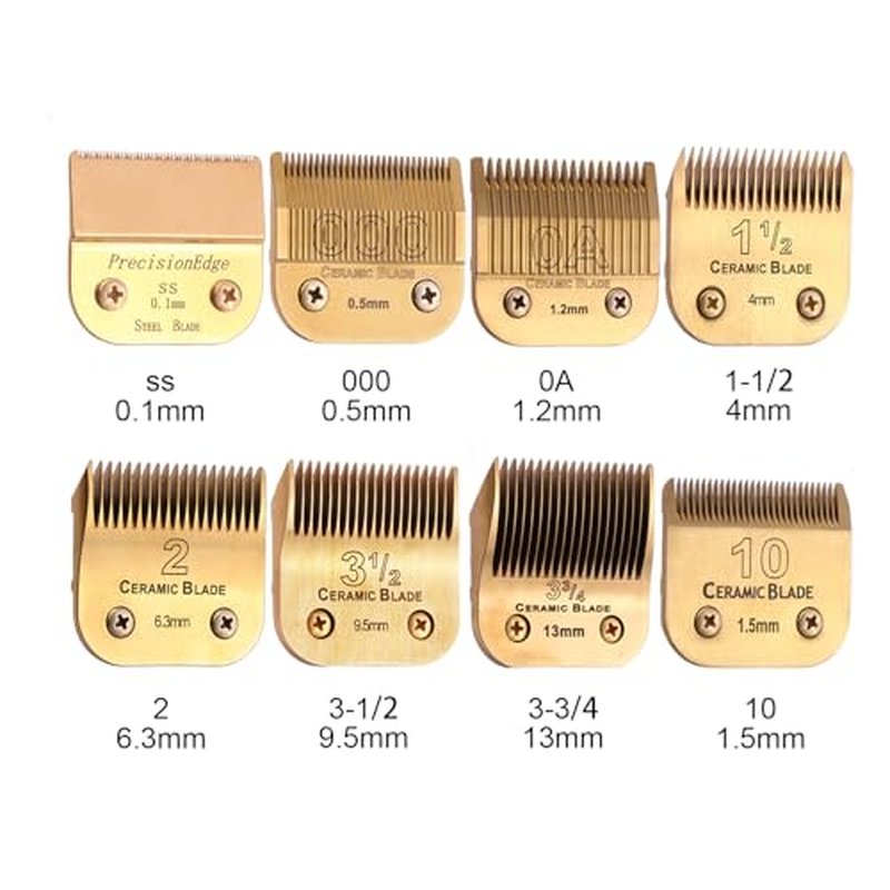 5 Pack Professional Detachable Replacement Blades Set,Compatible with Andis AGC,BDC,BGC,MBG Series/Oster Classic 76/Star-Teq/Power-Teq/A5 Clipper Cut Length£¨1/16-1/8inch) Golden