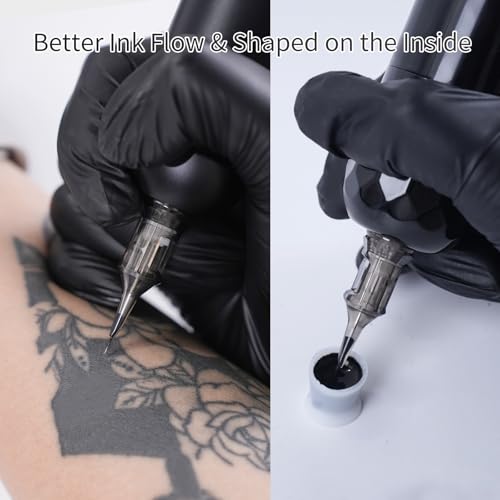 YILONG Tattoo Needles Pro: Upgrade More Stable and Smooth, 20pcs Mixed Sizes #12 3RL 5RL 7RM 9RM Disposable Cartridge Needles, Round Liner and Round Magnum Needles for Tattoo Gun Machine