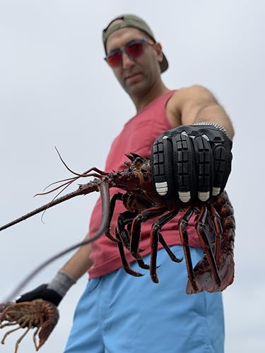 Tuff Shell Cut Resistant Lobstering Gloves, Touchscreen Capable, Crab Gloves, Diving Gloves, Lobster Diving Gloves, Spearfishing Glove (Large)