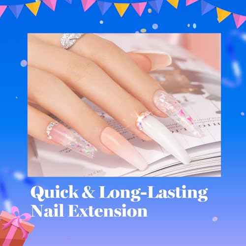 Beetles Poly Extension Gel - 60g Natural Pink Builder Nail Gel for Trendy Nail Art Design - Salon & DIY at Home, UV & LED Lamp Needed, Christmas Gift for Women