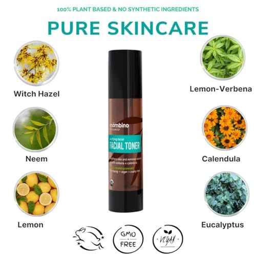 Hydrating Facial Mist Spray – Organic, Vegan Toner with Lemon-Verbena, Witch Hazel, & Calendula – Pore Minimizing for Oily Skin – Cruelty-Free Skin Care by Mambino Organics, 4 floz